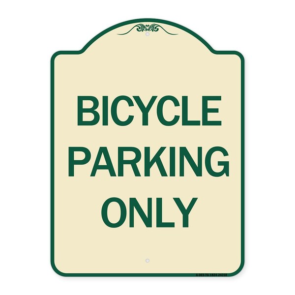 Bicycle Parking Only Heavy-Gauge Aluminum Architectural Sign, 24" x 18", TG-1824-24318